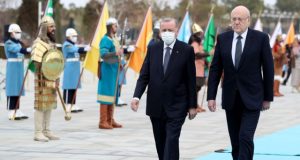 Lübnan Başbakanı Mikati Cumhurbaşkanlığı Külliyesinde