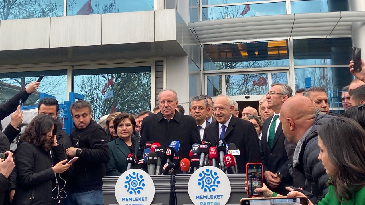 Kemal Kılıçdaroğlu ile  Muharrem İnce, Memleket Partisi Genel Merkezi’nde bir araya geldi.