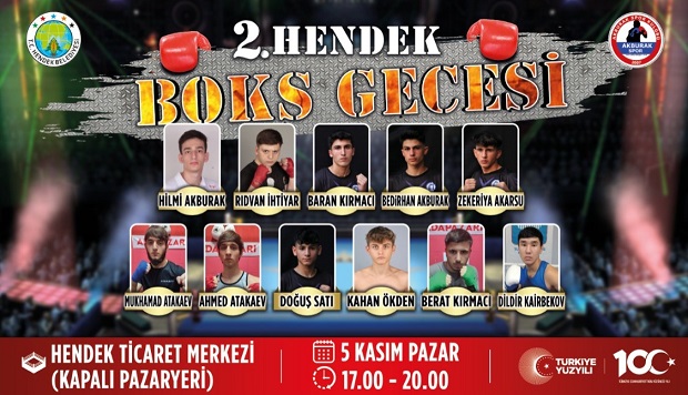 2. HENDEK BOKS TURNUVASI 5 KASIM’DA KAPALI PAZAR YERİNDE