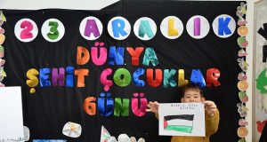 Karasu SGM öğrencilerinden Filistinli çocuklar için anma etkinliği